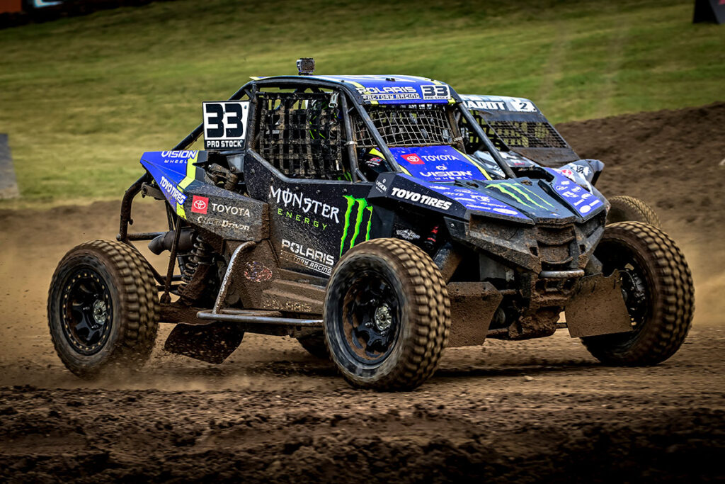 CJ Greaves number 33 Pro Stock SXS Polaris Toyo Tires at Crandon International Raceway