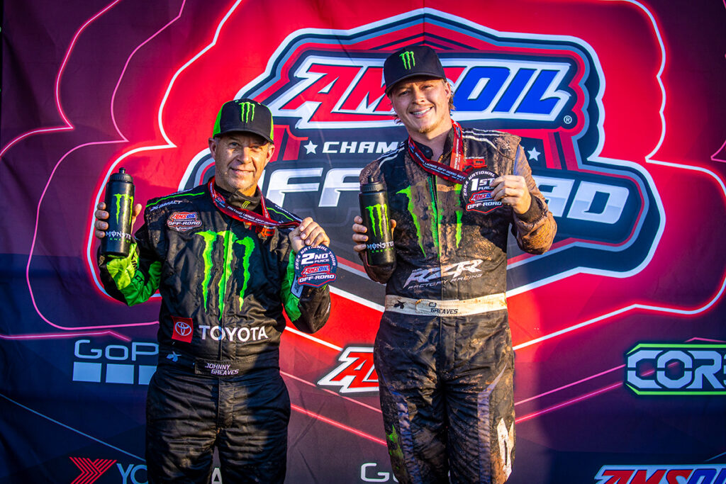 CJ and Johnny Greaves on the podium at Antigo WI